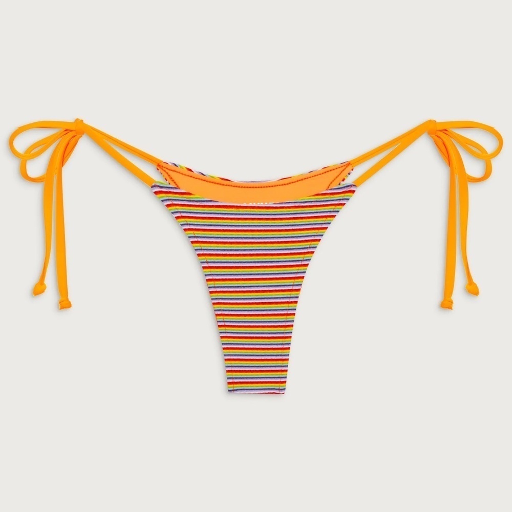 New! Frankies Bikinis Divine Striped Skimpy Bottom in Hawaiian Sky 31524
